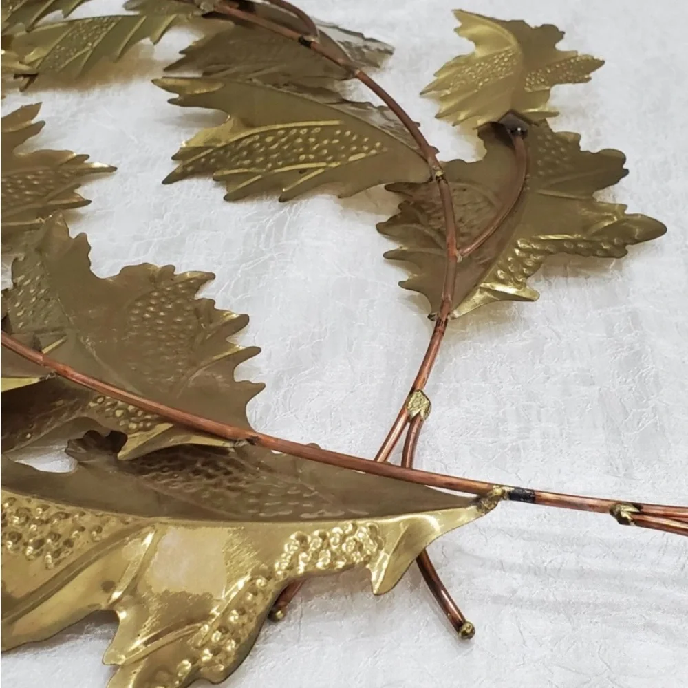 Vintage Home Interior Home Interior, A Pair-Botanical Gold Leaf Wall Decor 17”